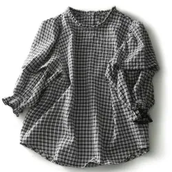 Áo sơ mi tay ngắn dáng rộng in kẻ sọc phong cách mùa hè 2021 sành điệu mới