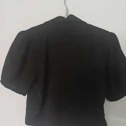 ÁO CROPTOP SƠ MI KIỂU NỮ - ĐEN 739503