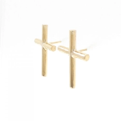 K18YG Bông tai hình chữ thập - Hàng hiệu Chính hãng 875297