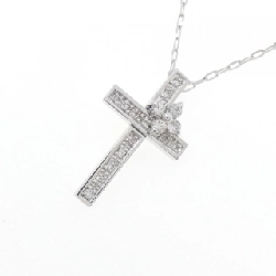 K18WG Đan Chéo × Hoa Kim Cương Dây Chuyền - Hàng hiệu Chính hãng 860177