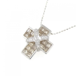 K18WG Dây chuyền kim cương hình chữ thập - Hàng hiệu Authentic 858893