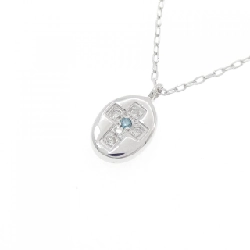 K18WG Dây chuyền kim cương chéo 0.05CT - Hàng hiệu Authentic 860095