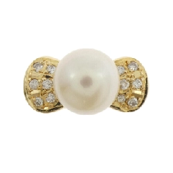 Nhẫn ngọc trai Akoya K18YG hình ruy băng 8.1mm 669013