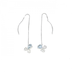 K18WG Aquamarine Bông tai - Hàng hiệu Authentic