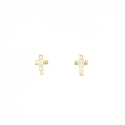 K18YG Bông tai kim cương chéo 0.10CT - Hàng hiệu Chính hãng