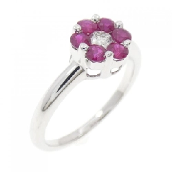 Nhẫn Ruby Hoa K18WG 0.60CT - Hàng hiệu Chính hãng