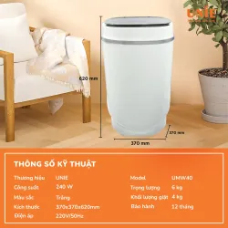 🧺 MÁY GIẶT MINI UNIE UMW40 – NHỎ GỌN TIẾT KIỆM DIỆN TÍCH, GIẶT NHANH TIỆN LỢI 🧺 726122