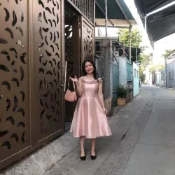 Đầm tiểu thư xoè bệt vai 973980