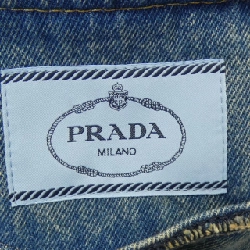 Áo khoác denim PRADA với logo tam giác GFB309 S000 13Z6 630404