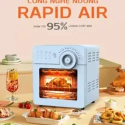 ⚡ UNIE SKY BLUE 14.5L – Công nghệ đối lưu mạnh mẽ, chiên vàng giòn nhanh hơn! 718761