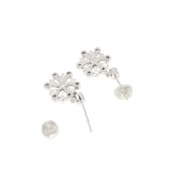 K18WG Bông tai kim cương hình bông tuyết 0.60CT - Hàng hiệu Chính hãng 870702