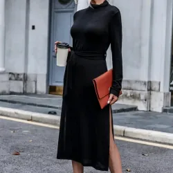 Đầm body xẻ tà thun ôm