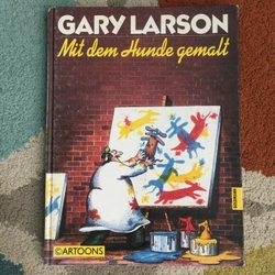 Gary Larson mit dem hunde gemalt 