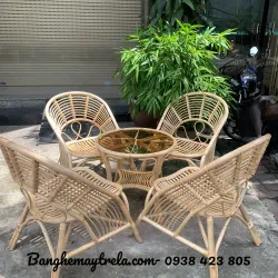 Bàn ghế mây đọc sách uống trà 553406