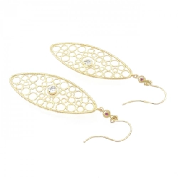 Bông tai kim cương 750YG/750WG - Hàng hiệu Authentic 870175