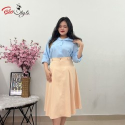 Chân váy xếp ly dáng dài CVBS014 - Nâu - XL