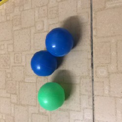 3 quả bóng nhựa màu xanh nước biển , xanh lá cây 57939
