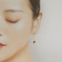 K18YG Garnet Bông tai - Hàng hiệu Chính hãng 870452