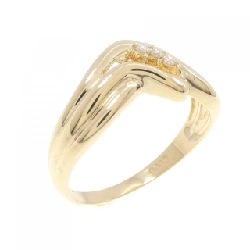 Nhẫn kim cương ba viên K18YG 0.03CT