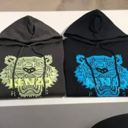 Áo hoodie Kenzo Paris thêu đầu hổ màu xanh lá rêu 760759