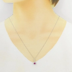 Dây chuyền ruby hình trái tim PT900/PT850 0.57CT - Hàng hiệu Authentic 861936