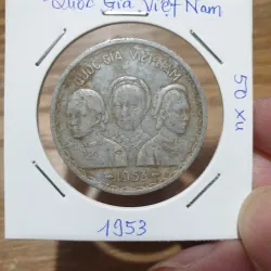 Xu nhôm 1953 - 50 xu BA CÔ GÁI