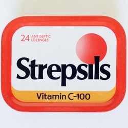 Vỏ hộp kẹo ngậm Strepsils năm 1999