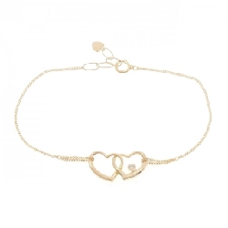 K18YG Vòng tay kim cương hình trái tim - Hàng hiệu Chính hãng 869906