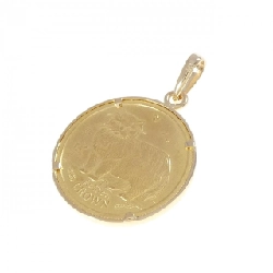 K18YG(枠) Đồng xu Mặt dây chuyền - Hàng hiệu Authentic 864457