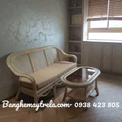 Bàn ghế sofa mât kết hợp lưới mây mắt cáo 719001