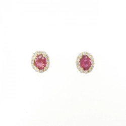 K18YG Bông tai Ruby 0.61CT - Hàng hiệu Chính hãng