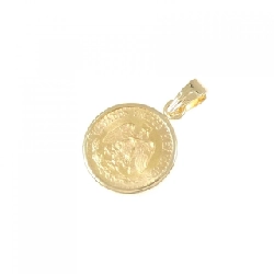 K18YG(枠) Đồng xu Mặt dây chuyền - Hàng hiệu Chính hãng