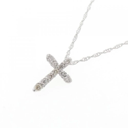 K14WG Dây chuyền kim cương chéo 0.15CT - Hàng hiệu Authentic 858244