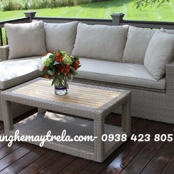 Sofa góc nhựa giả mây hiện đại 536731