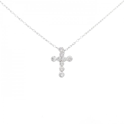 K18WG Dây chuyền kim cương chéo 0.40CT - Hàng hiệu chính hãng