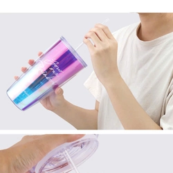 Ly Nhựa Hai Lớp LocknLock Rainbow Double Wall Cold Cup 750ml - 2 Màu (Xanh Trắng) - HAP507 332389