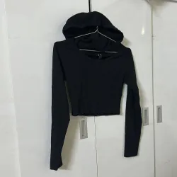 Áo thun croptop dài tay có mũ 971010