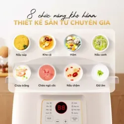 Nồi kho hầm đa năng UNIE USC308 3L lòng gốm tử sa, 8 chức năng, nấu chậm thông minh 578149