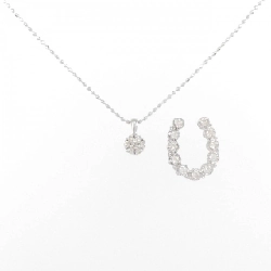 K18WG 2WAY Dây chuyền kim cương 0.17CT - Hàng hiệu Chính hãng 860939