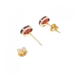 K18YG Garnet Bông tai - Hàng hiệu Chính hãng 875201