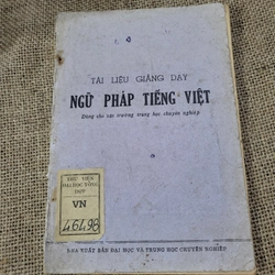 Tài liệu giảng dạy ngữ pháp tiếng Việt