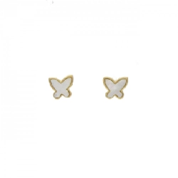 K18YG Bướm Mẹ Trai Bông Tai - Hàng hiệu Chính hãng