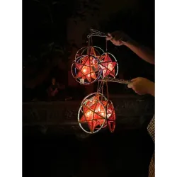 Lồng đèn trung thu mini loại nhựa có kiếng siêu dễ thương, hình ngôi sao 5 cánh 1033173