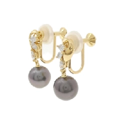 Mikimoto Bông tai ngọc trai đen 8.8mm - Hàng hiệu Chính hãng 846404