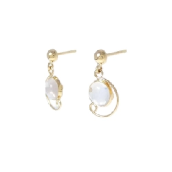 K18YG Đá mặt trăng Bông tai - Hàng hiệu Chính hãng 863539