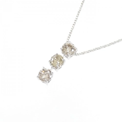 K18WG Dây chuyền kim cương ba viên 0.5CT - Hàng hiệu Authentic 860475