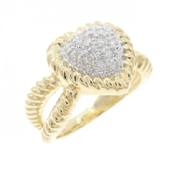 Nhẫn kim cương pavé hình trái tim 750YG/750WG 0.27CT - Hàng hiệu Authentic