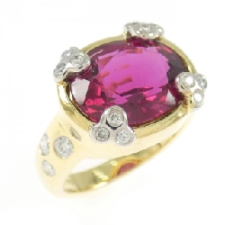 Nhẫn tourmaline rubellite 750YG/750WG