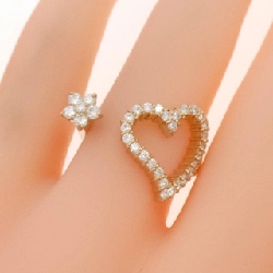 Nhẫn kim cương hình trái tim và hoa K18PG 0.60CT - Hàng hiệu Chính hãng 848005