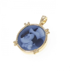 K18YG Mặt dây chuyền ngọc bích - Hàng hiệu Authentic